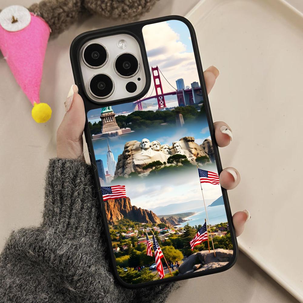 Phone Cases Usa - เคสโทรศัพท์มือถือลายธงชาติอเมริกาแบบด้าน สำหรับ iPhone 17 16 15