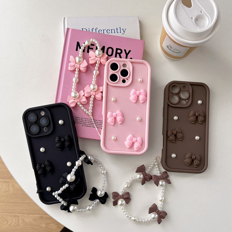 Phone Cases Motorola Edge 2025 - เคสโทรศัพท์แบบเชือกไข่มุกประดับโบว์ สำหรับ Motorola Moto G85 G55