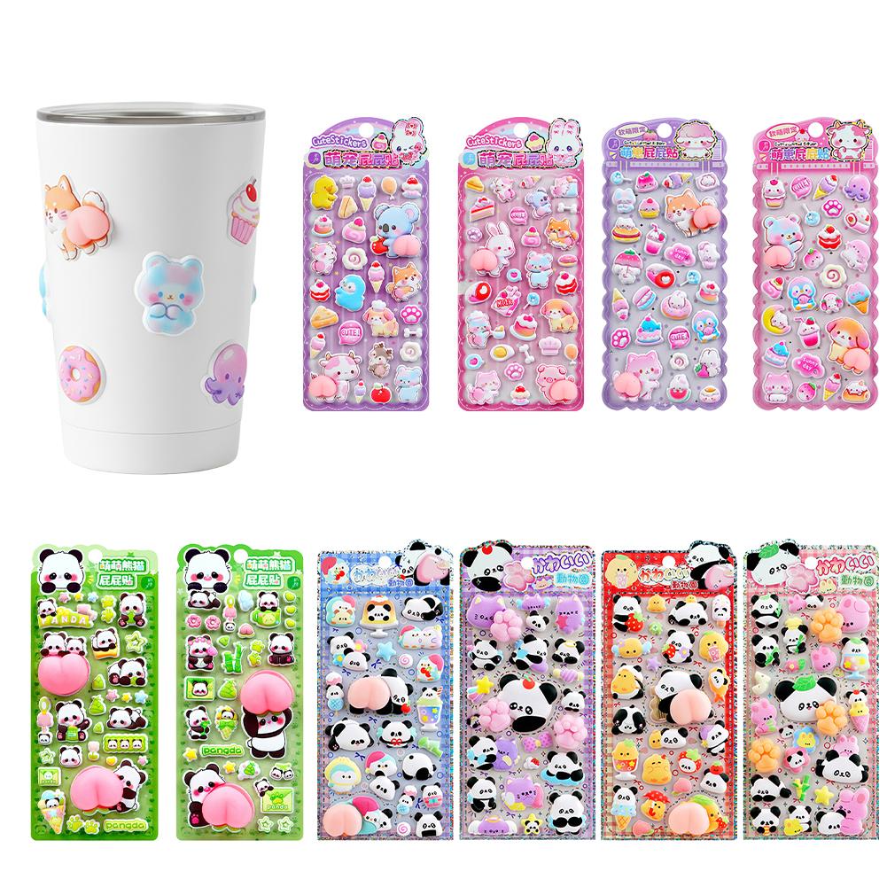 Phone Cases Kids - สติกเกอร์ยางรูปแพนด้า 3 มิติ น่ารัก ช่วยคลายเครียด ตกแต่งเคสมือถือ