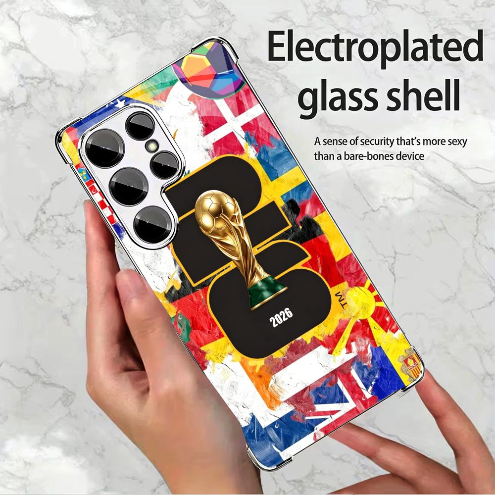 Phone Cases Quad Lock - เคสโทรศัพท์แฟชั่นฟุตบอลโลก 2026 รุ่น S26 Ultra พร้อมกระจก