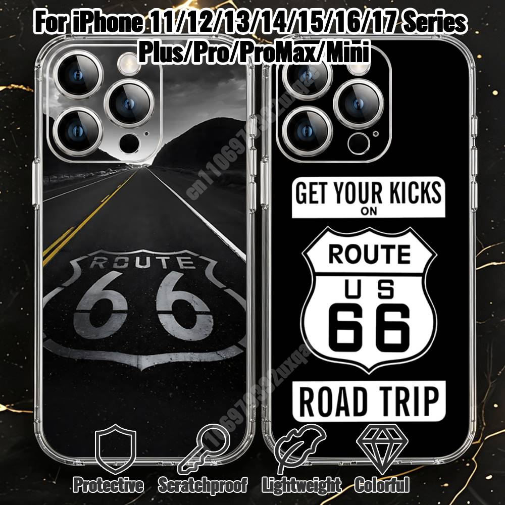 Phone Cases Usa - เคสโทรศัพท์ลายถนนประวัติศาสตร์ Route 66 USA สำหรับ iPhone