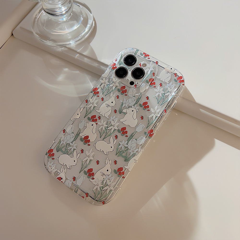 น่ารักการ์ตูนกระต่ายดอกไม้โปร่ - Cute Cartoon Case บทวิจารณ์และราคา